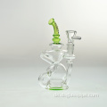 Bubbler Glass Recycler Öl Rig Glycerin einfrierbarer Spulen verstärkt rund unter Boden Rauchglas Wasser Rohr Neue D.